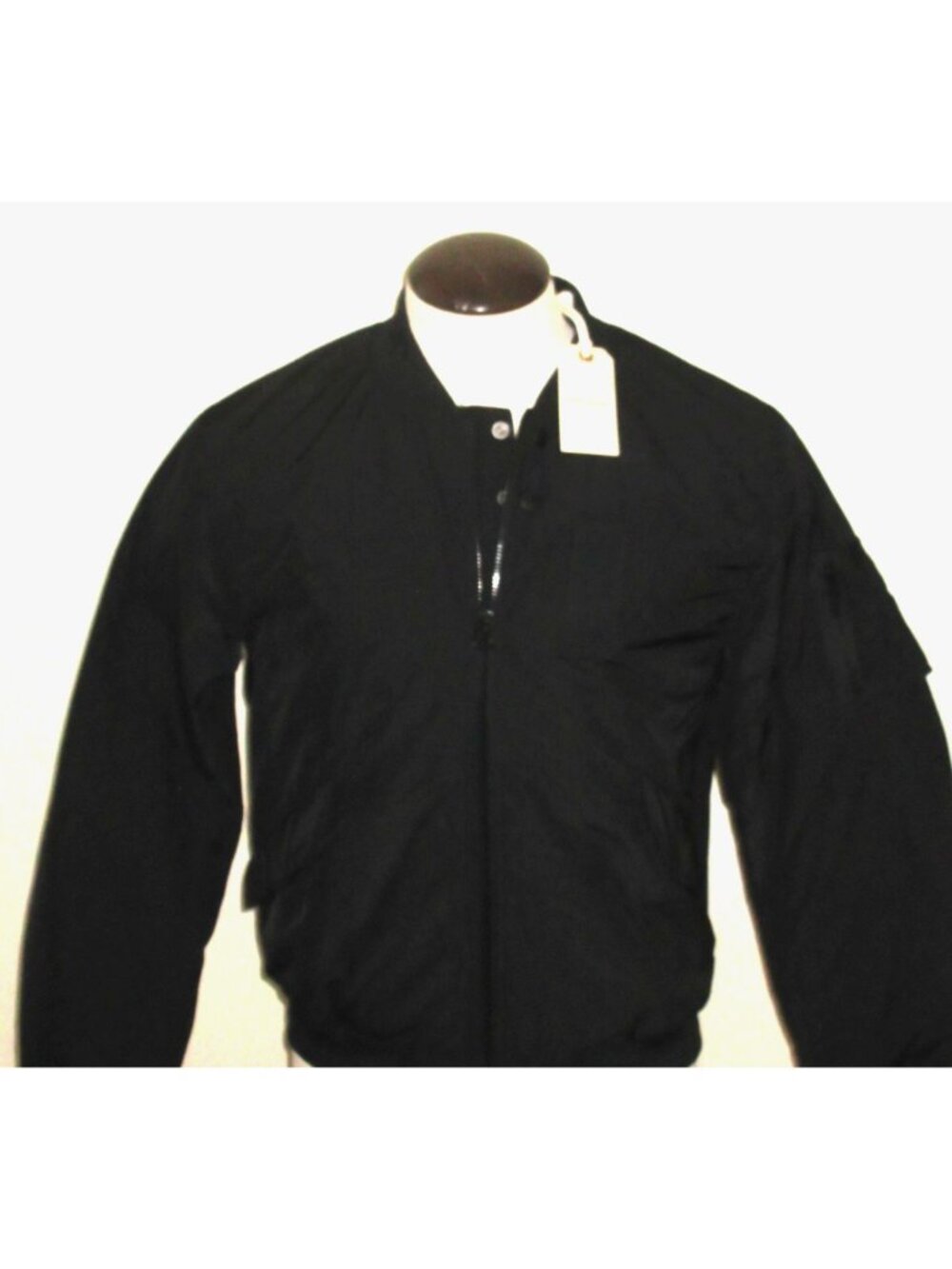 OOBE Brand Men's Full Zipper Modern Vintage Black Flight Jacket Size Large NWT